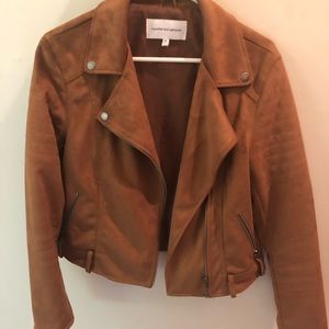 Brown suede moto jacket